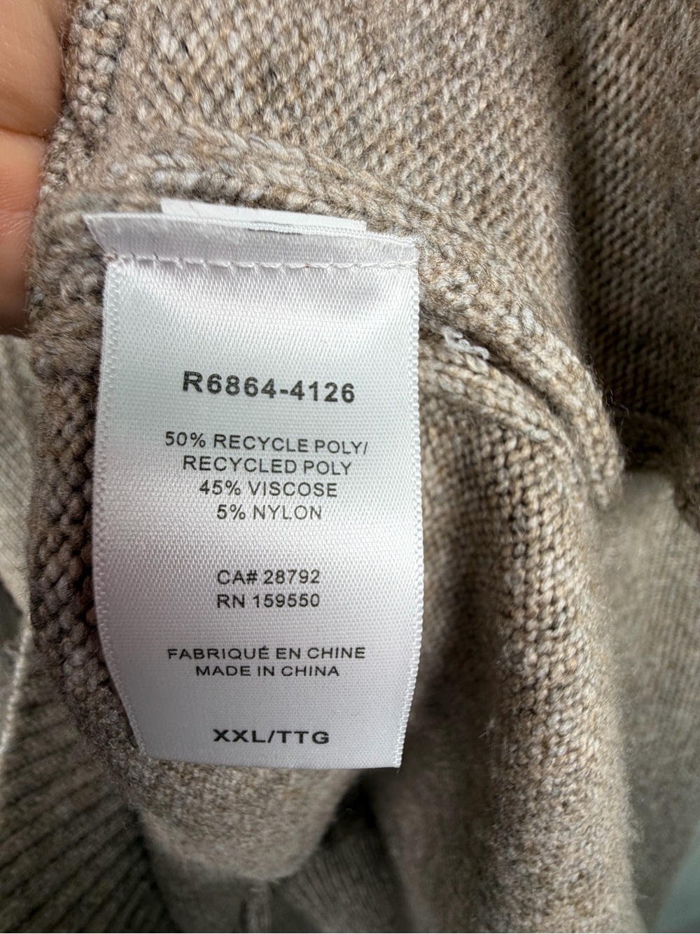 Renuar Taupe Cowl Neck Sweater Women's XXL Cozy Relaxed Fit Quiet Luxury Fall - Picture 4 of 11